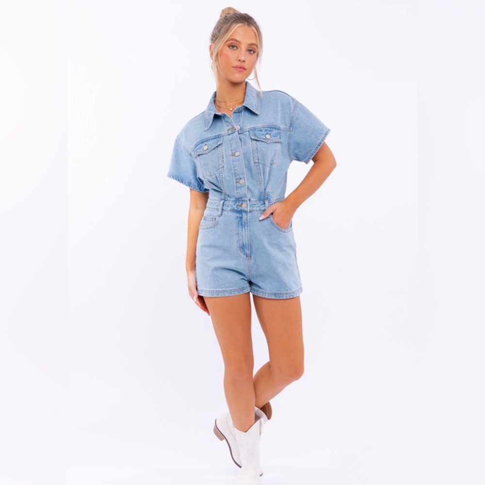 NWT Blue Denim Romper
